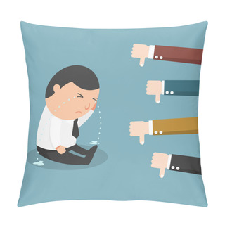 Personality  Feedback-the Concept Of The Man Crying Because He Didn't His Job Pillow Covers