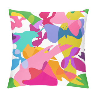 Personality  Abstract Bright Tropical Painting.  Pillow Covers