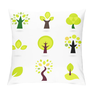 Personality  Abstract Trees Vector Set Isolated On White Pillow Covers