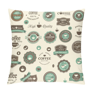 Personality  Collection Of Coffee Labels And Elements Pillow Covers