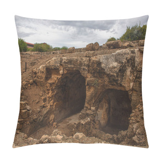 Personality  Ruined Saranta Kolones Castle In Old Archaeological Park Pillow Covers