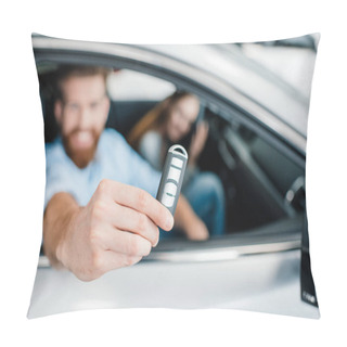 Personality  Man Holding Car Key Pillow Covers