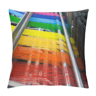 Personality  Textile Machine With Rainbow Colors Threads Pillow Covers