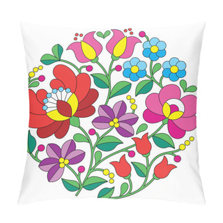Personality  Kalocsai Embroidery - Hungarian Round Floral Folk Pattern Pillow Covers