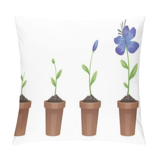 Personality  Stages Of Growth, Beautiful Flower (blue Flax) Pillow Covers