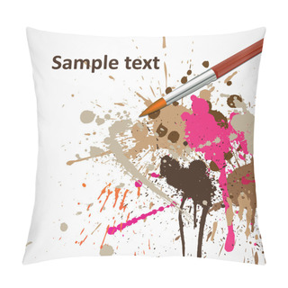 Personality  Paintbrush With Color Splash Pillow Covers