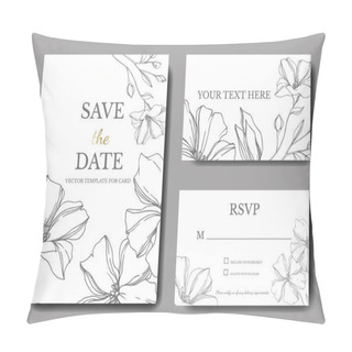 Personality  Vector Flax Floral Botanical Flowers. Black And White Engraved Ink Art. Wedding Background Card Decorative Border. Pillow Covers