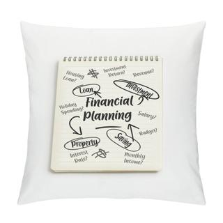Personality  Financial Planning Memo Pad With Hand Written Texts. Pillow Covers