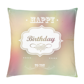 Personality  Vintage Retro Happy Birthday Card Pillow Covers