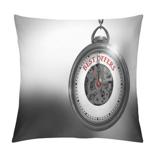 Personality  Best Offers - Red Text On The Watch Face. 3D Illustration. Pillow Covers