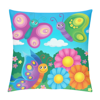 Personality  Happy Butterflies Theme Image 4 Pillow Covers