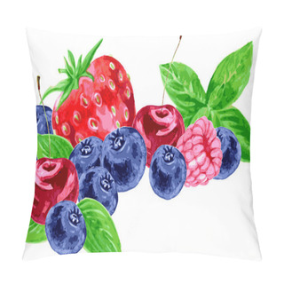 Personality  Vector Watercolor Berries Pillow Covers