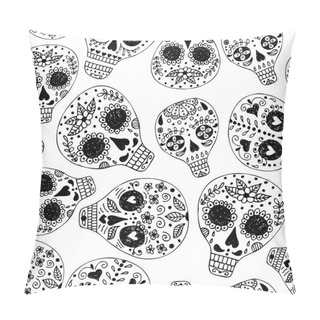 Personality  Skull With Floral Ornament. Pillow Covers
