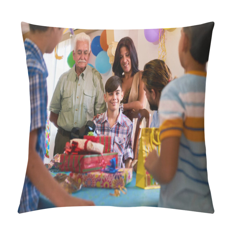 Personality  Boy With Family And Friends Celebrating Birthday Party pillow covers