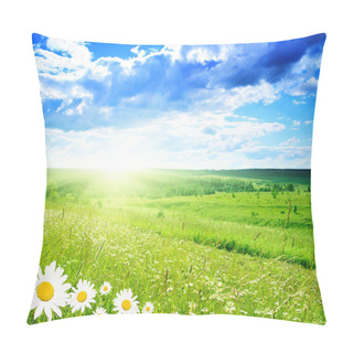Personality  Field Of Daisies And Perfect Sky Pillow Covers