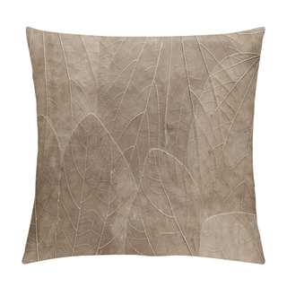 Personality  Background From Leaves Of Pale Brown Color Pillow Covers