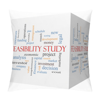 Personality  Feasibility Study 3D Cube Word Cloud Concept Pillow Covers