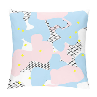 Personality  Colorful Background. Seamless Pattern. Vector Illustration. Pastel Pink And Blue Texture. Memphis Style. Pillow Covers