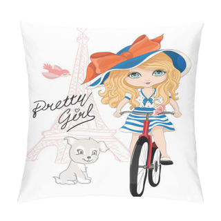 Personality  Beautiful Romantic Girl In Paris Pillow Covers