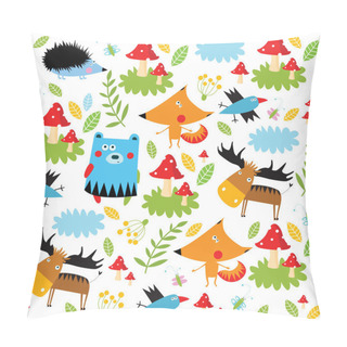 Personality  Seamless Pattern With Forest Animals Pillow Covers