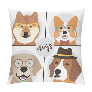 Personality  Hipster Dog Card  Pillow Covers