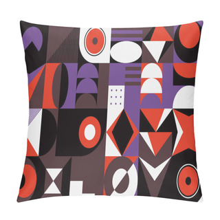 Personality  Modern Geometric Abstract Pattern Design With Simple Geometrical Shapes And Basic Colorful Forms. Great For Use In Poster Arts, Web Design, Branding Presentation, Album Print, Fashion Texture And Etc. Pillow Covers