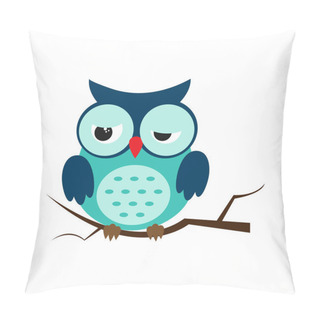 Personality  Owl Night Bird With Big Eyes. Colorful Illustration Pillow Covers
