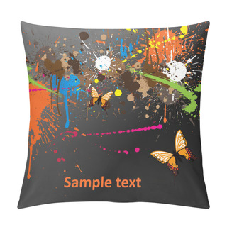 Personality  Butterflies On Grunge Color Splashes Pillow Covers