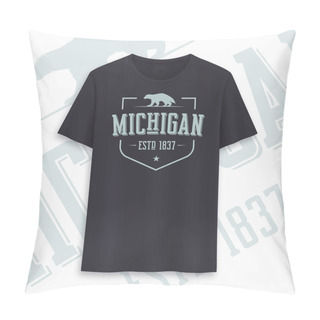 Personality  Michigan State Graphic T-shirt Design, Typography, Print Pillow Covers