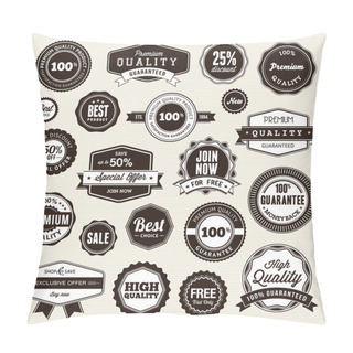 Personality  Set Of Labels And Stickers Pillow Covers