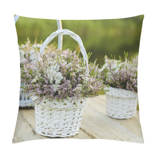 Personality  Bouquets Of Flowers In Baskets Pillow Covers