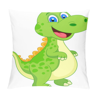 Personality  Cute Little Dinosaur Vector Illustration Pillow Covers