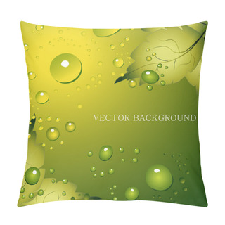 Personality  Green Leaf Natural Background - Vector Illustration Pillow Covers
