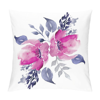 Personality  Watercolor Hand Drawn Floral Elements Arrangement Pillow Covers