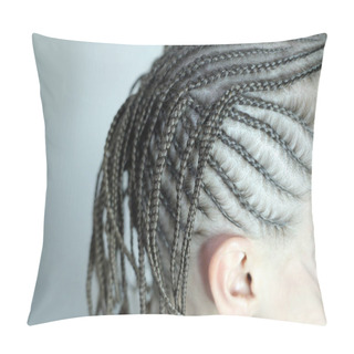 Personality  Background Of African Braids, Background For Text, Close-up Of Plaits, Youth Hairdressers Hairdressers, Master's Work, Plaiting Braids Pillow Covers