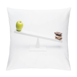 Personality  Apple And Chocolate On Seesaw  Pillow Covers