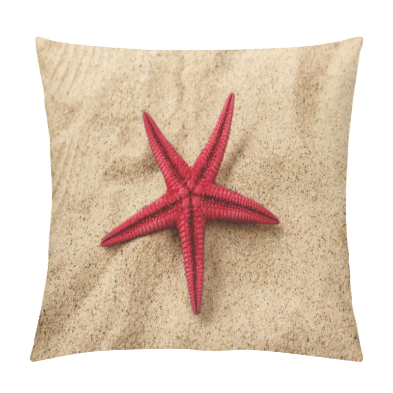 Personality  Close-up of red starfish pillow covers