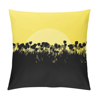Personality  Tulips Spring Seasonal Flower Garden Ecology Concept Detailed Il Pillow Covers