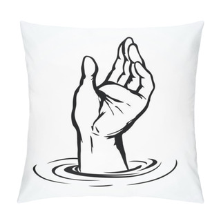 Personality  Hand Pulls Up. Vector Drawing. Pillow Covers