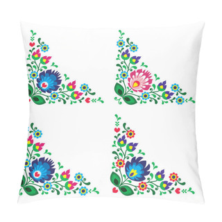 Personality  Corner Border Polish Floral Folk Embroidery Pattern - Wzory Lowickie Pillow Covers