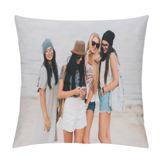 Personality  Four Beautiful Young Girls Pillow Covers