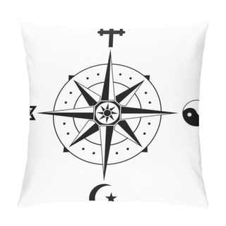 Personality  Compass Of Religions Pillow Covers
