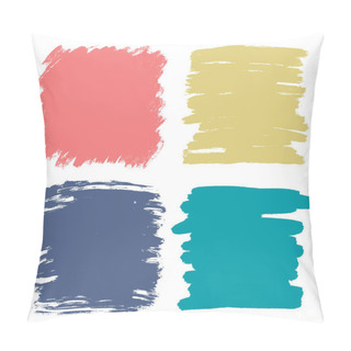 Personality  Artistic Backdrops, Vector With Brush Strokes Pale Colors, Oil Paint Look Background With Colorful Painted Stains As Design Elements Pillow Covers