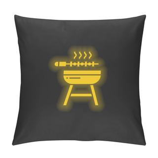 Personality  Barbeque Yellow Glowing Neon Icon Pillow Covers