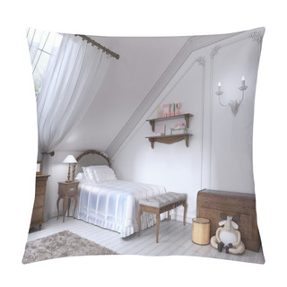 Personality  Luxury Classic Bed In The Nursery With Brown Drawers And Bedside Pillow Covers