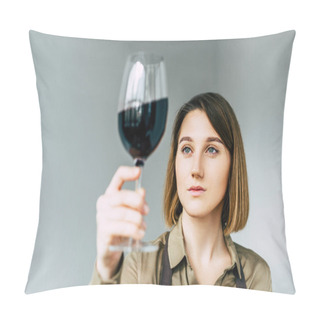 Personality  Sommelier Looking At Glass Of Wine  Pillow Covers