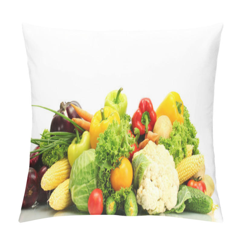 Personality  Fresh vegetables isolated on white pillow covers