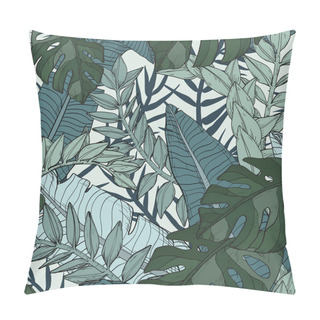 Personality  Floral Seamless Pattern With Tropical Plants Pillow Covers