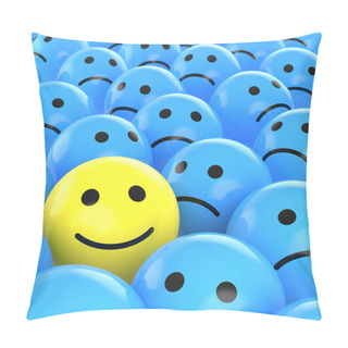 Personality  Happy Smiley Between Sad Ones Pillow Covers