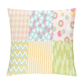 Personality  Collection Of Seamless Patterns In Pastel Color, Vector, Illustration Pillow Covers